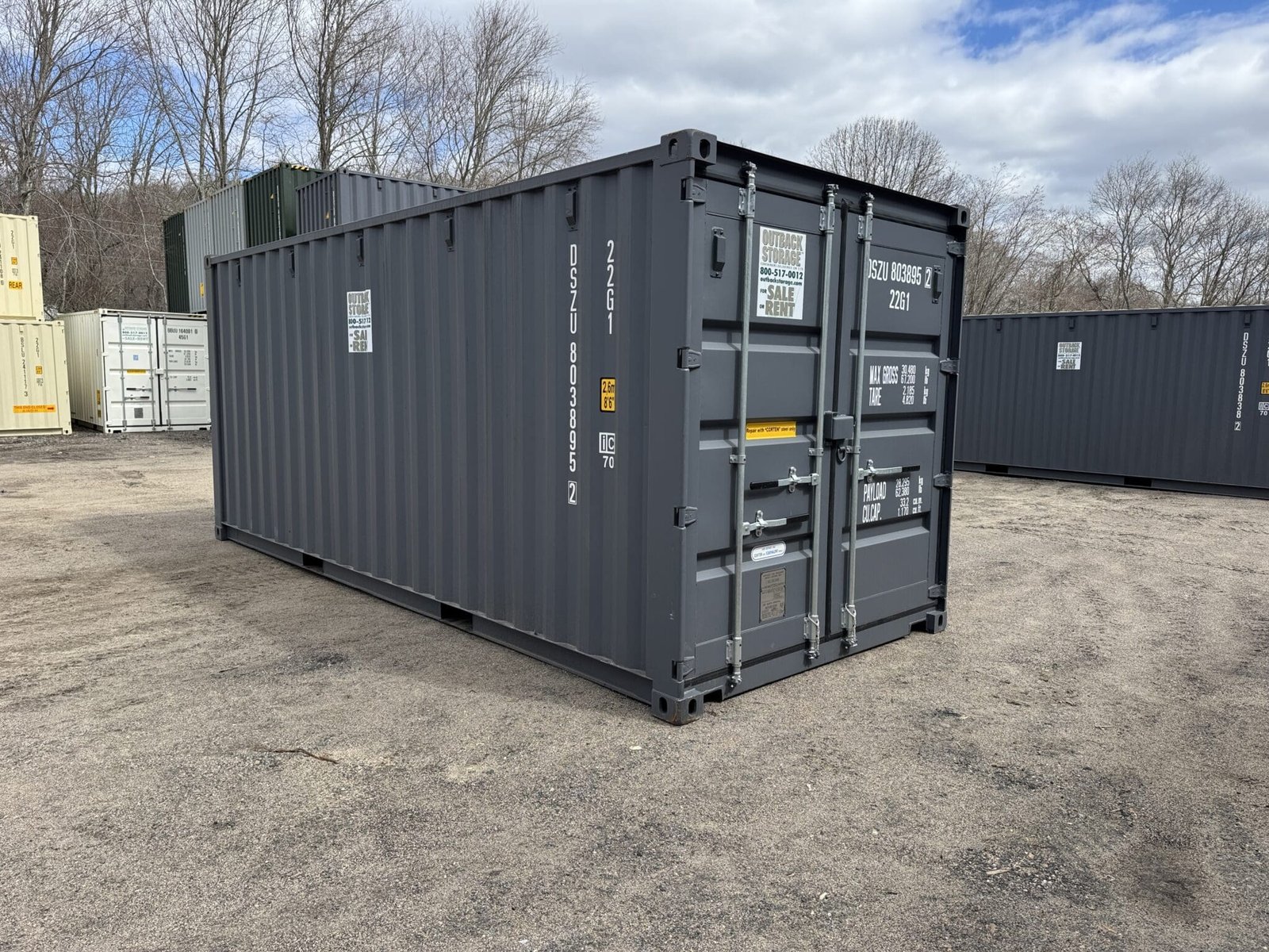 20′ x 8′ x 8.5′ Tall– New Shipping/Storage Container – Wind and Watertight – GRAY
